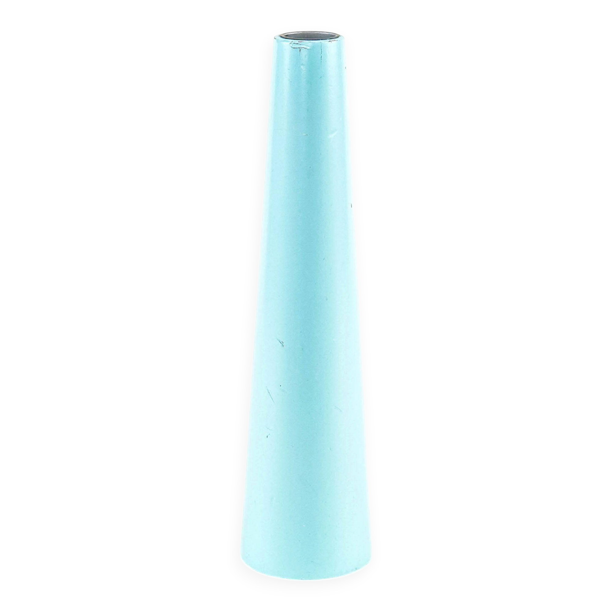Wooden candlestick in blue, Danish design 1970s