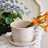 Pot faisselle grès beige