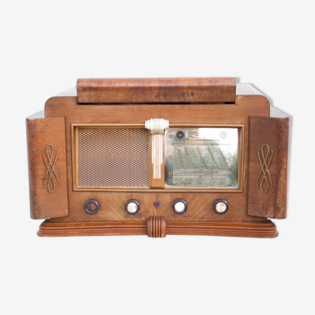 Radio TSF, Clarville, Art déco, bois, ancienne