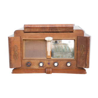 Radio TSF, Clarville, Art déco, bois, ancienne