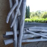 Mirror in gray driftwood frame < 65x84 cm >