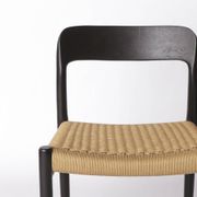 Niels Møller Model 75 Chair in Black Oak with Danish Cord, 1960s Vintage