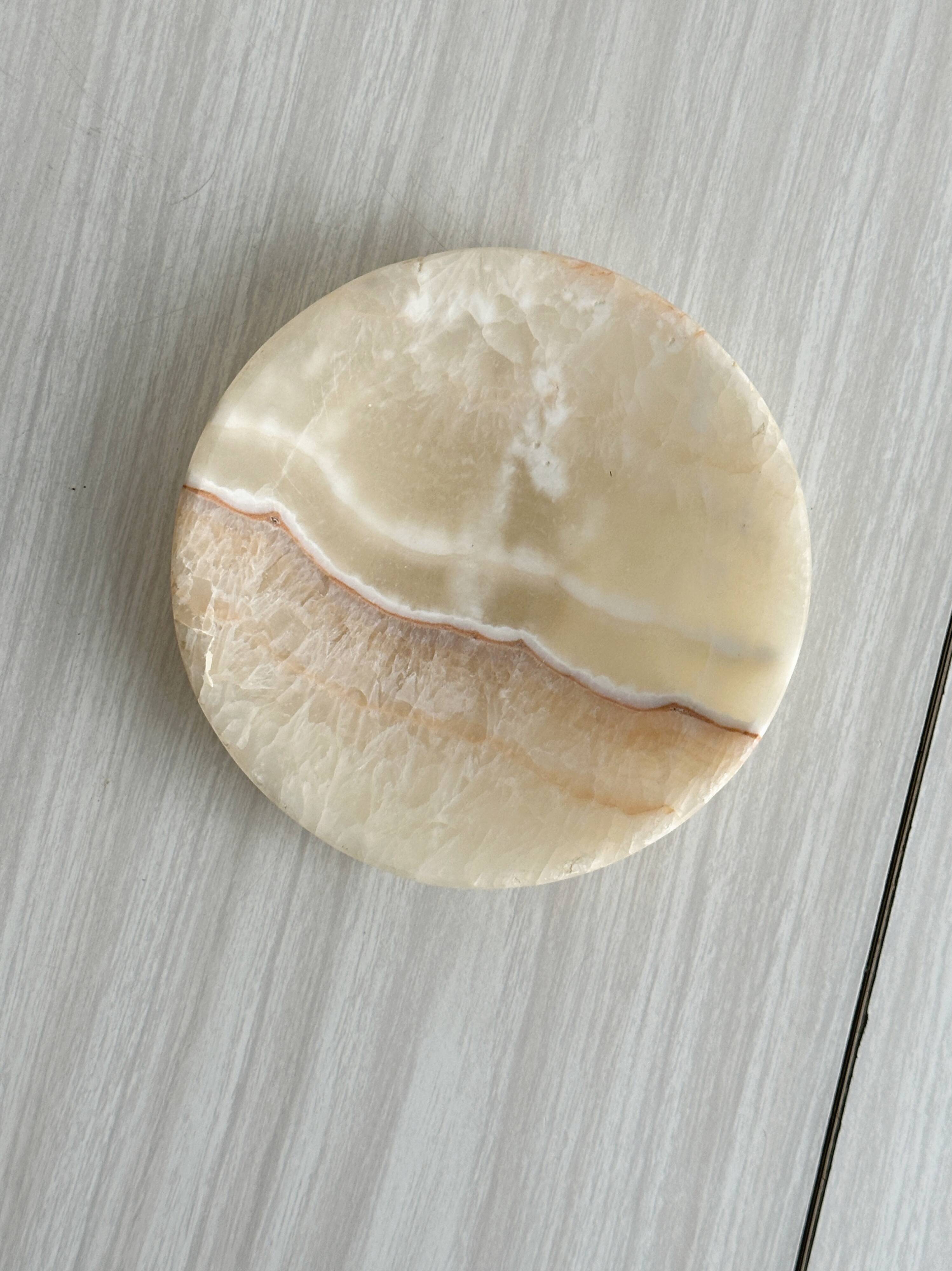 Coupelle en pierre naturelle veinée crème