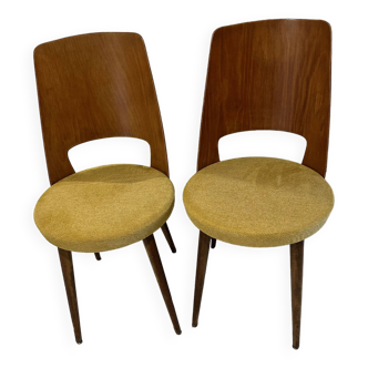 Paire de chaises Bistrot Baumann modèle Mondor vintage 1970