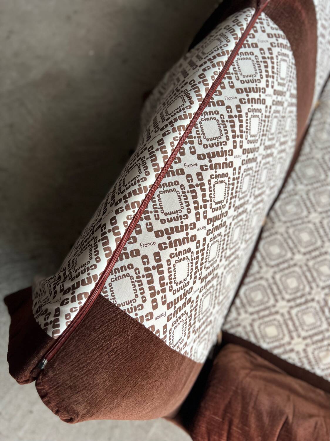 Cinna sofa kirk model brown velvet 1970 vintage