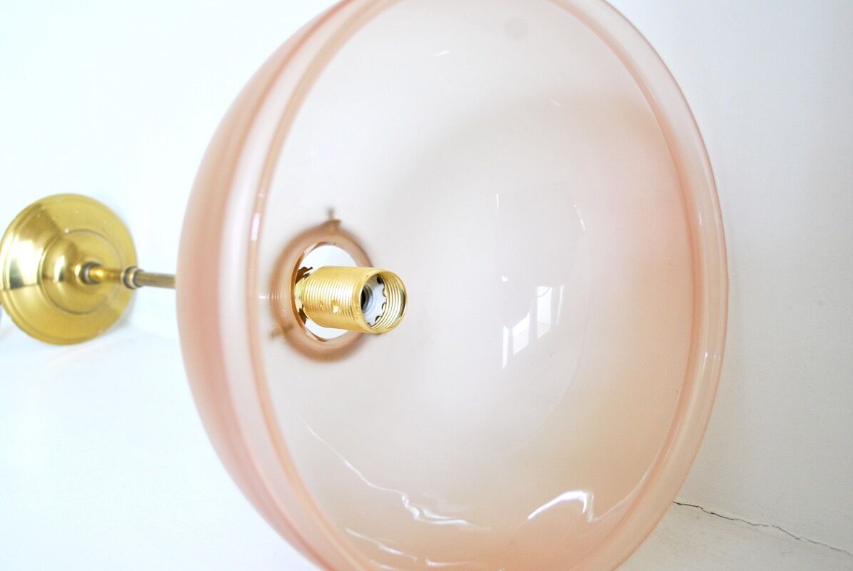 Salmon pink glass hanging