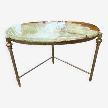 Table basse en bronze dessus marbre