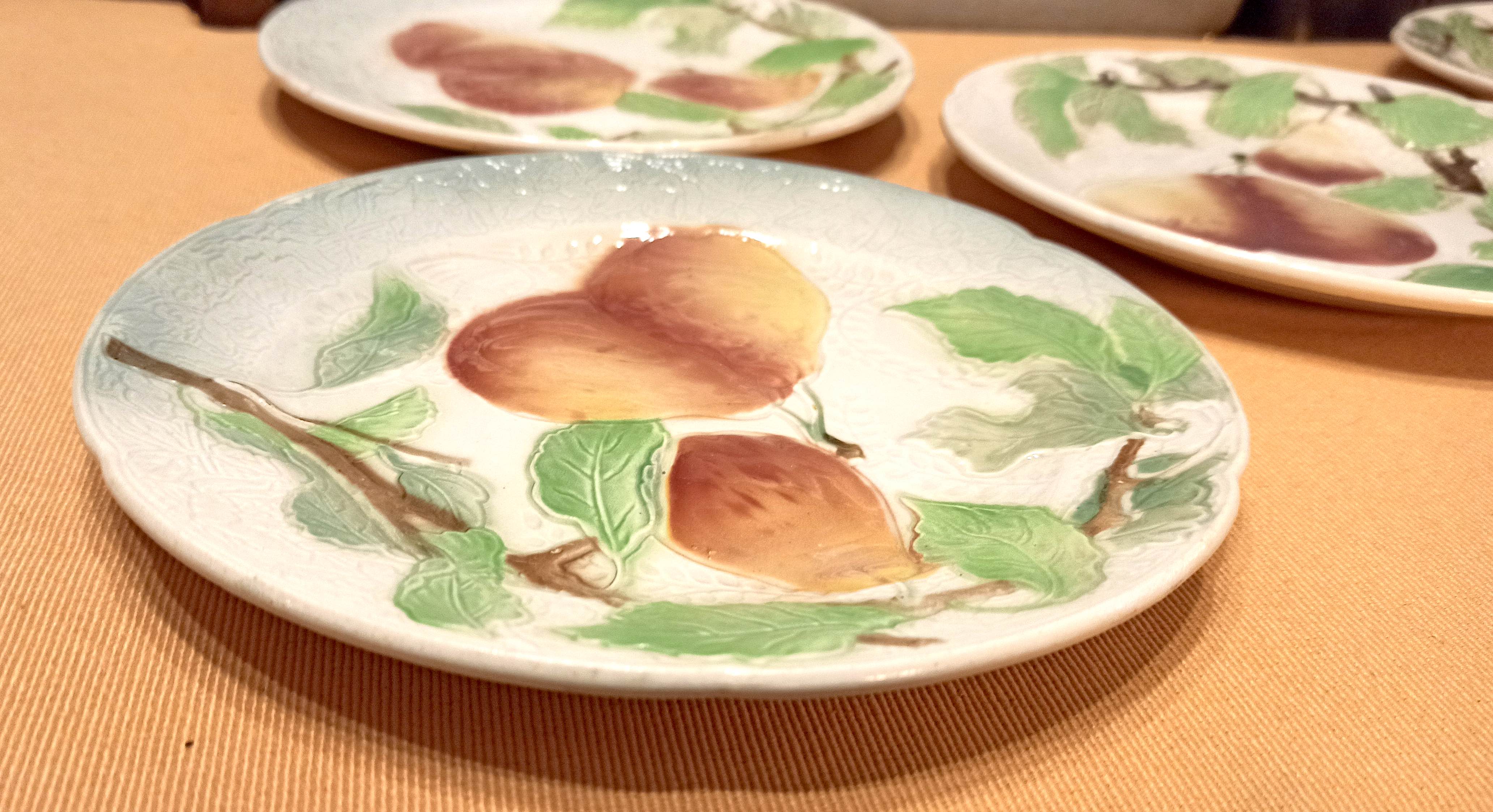Set of 5 dessert plates slurry St Clement fruit decoration Early twentieth century