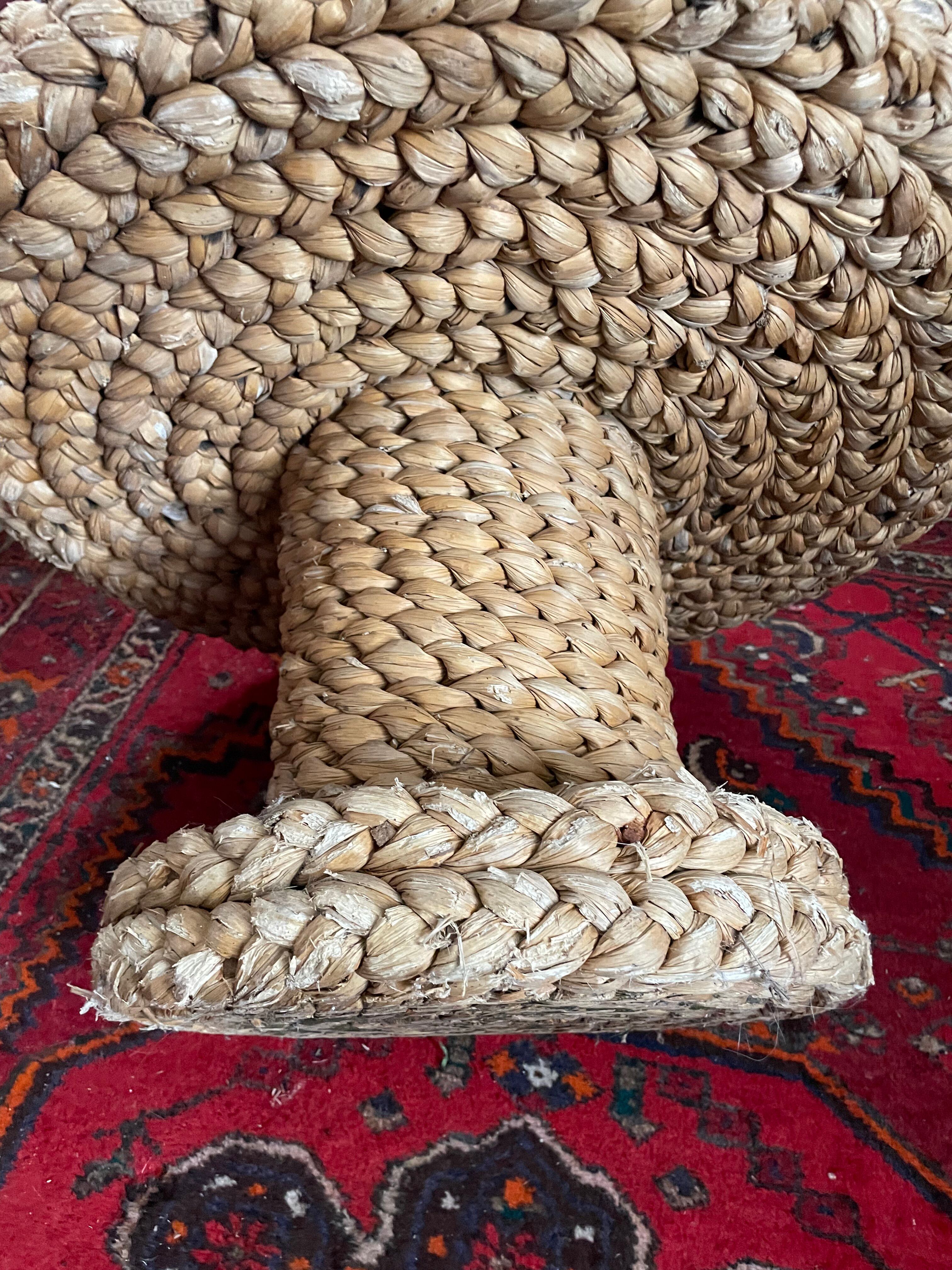 Coffee table in rope