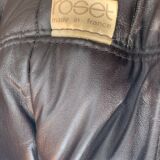 Pair of armchairs and ottoman leather Marsala by Michel Ducaroy for Ligne Roset 1970