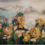 Tableau Huile Sur Panneau Métallique