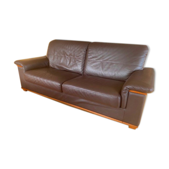 Leather sofa armrests cherry