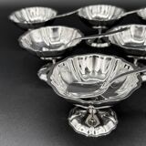 Set of 6 vintage stainless steel bowls with spoons