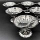 Set of 6 vintage stainless steel bowls with spoons