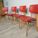 Set of 4 vintage chairs in skai
