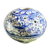 Vase pique fleurs décor bleu monochrome