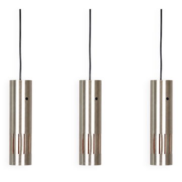 3 vintage trombone lamps from Denmark by Jo Hammerborg, Fog and Morup, 1960s.