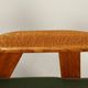 Fauteuil vintage vert mousse, bois de chêne, entièrement restauré