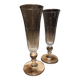 2 flûtes à champagne à pans coupés, fin 19è