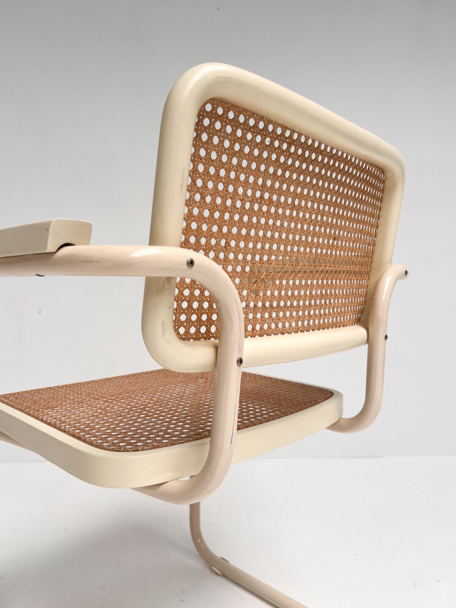 Set of 4 webbing Italian design chairs, 1980s
