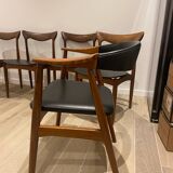 Danish office chair in teak and black vinyl, model 213