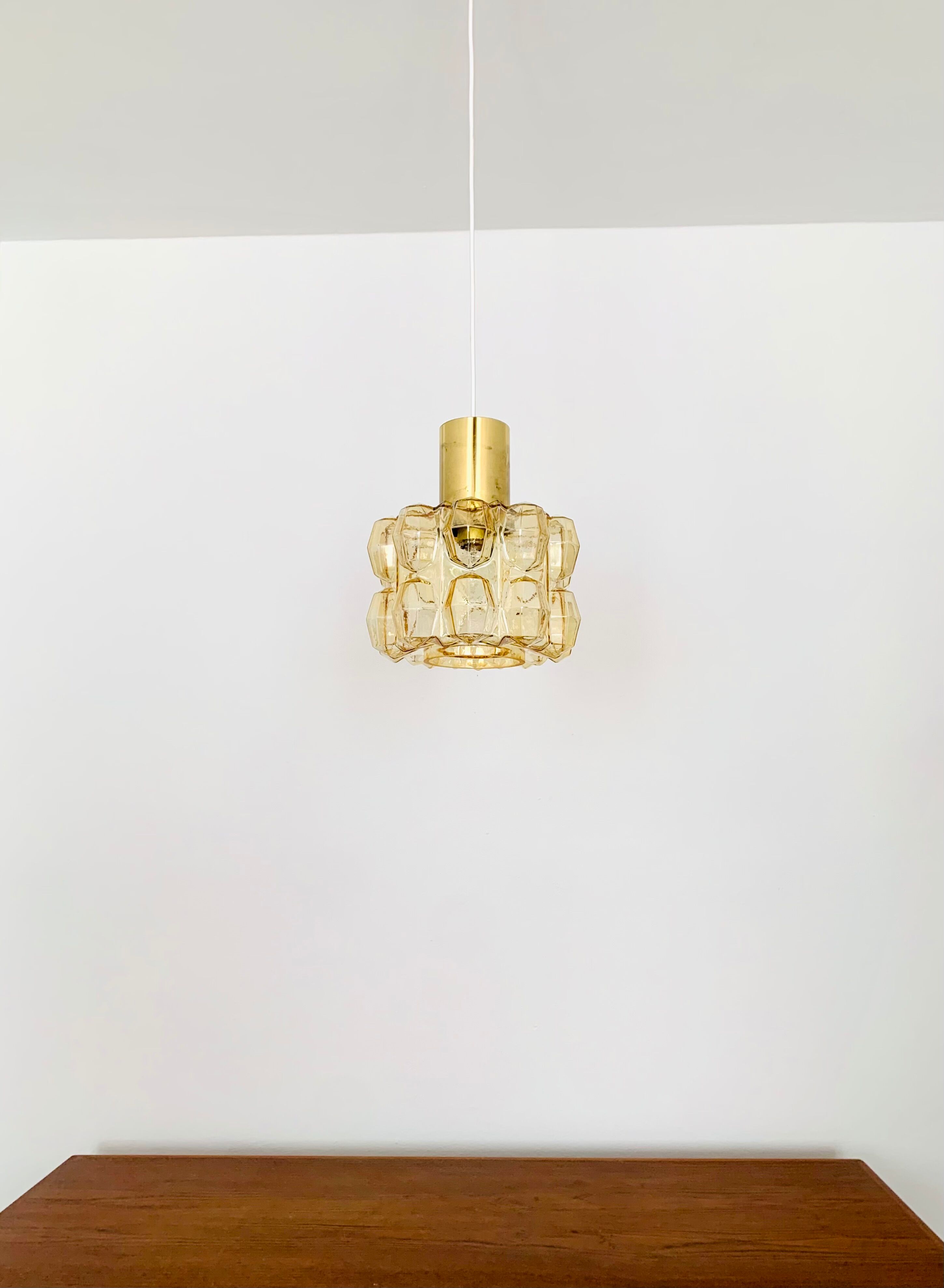 Amber Bubble Glass Pendant Lamp by Helena Tynell for Glashütte Limburg