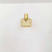 Suspension en verre bulle ambre par Helena Tynell pour Glashütte Limburg