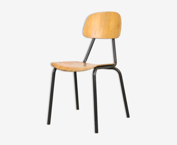 Chaise d’école en contreplaqué vintage
