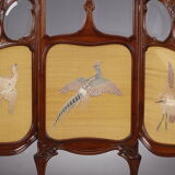 1900 three-leaf mahogany screen by Felix Bernard