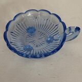 Set of 3 blue glass cups