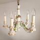 Handgeformt vergoldet vintage Porzellan Kronleuchter Capodimonte 1960er