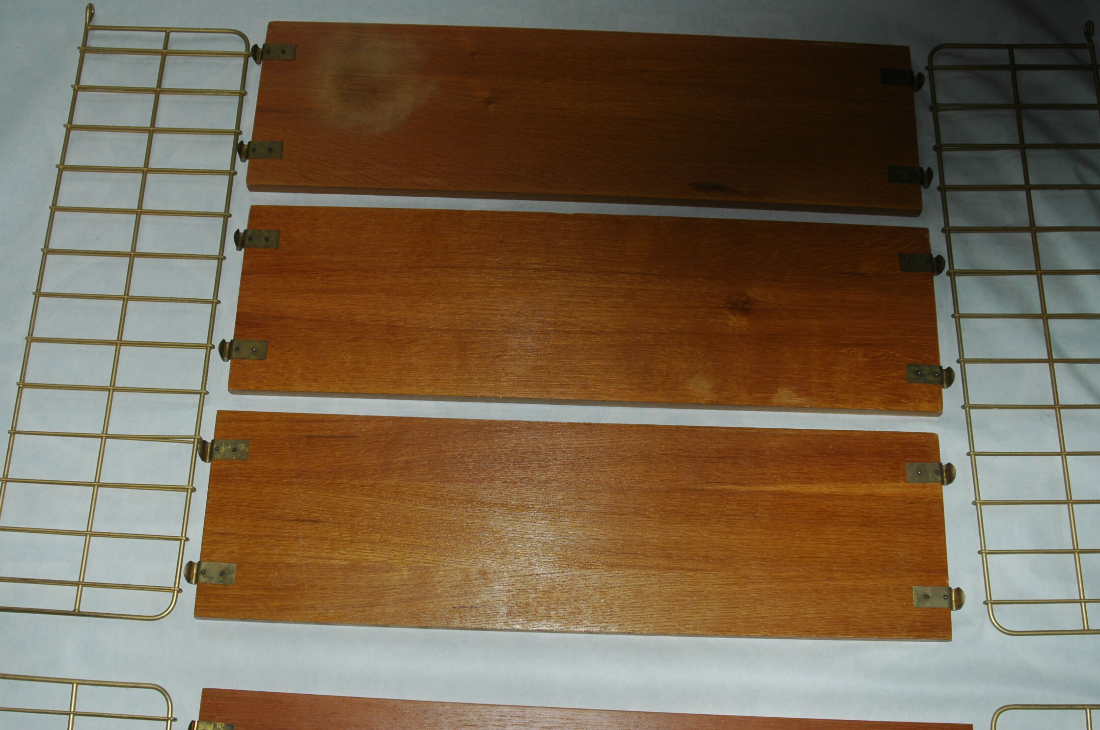 Pair of wooden metal shelves design 60