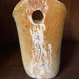 Salt stoneware vase signed jean claude monange blue flower place or hang