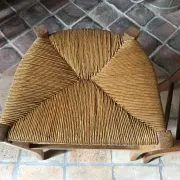 Wooden straw camp stool