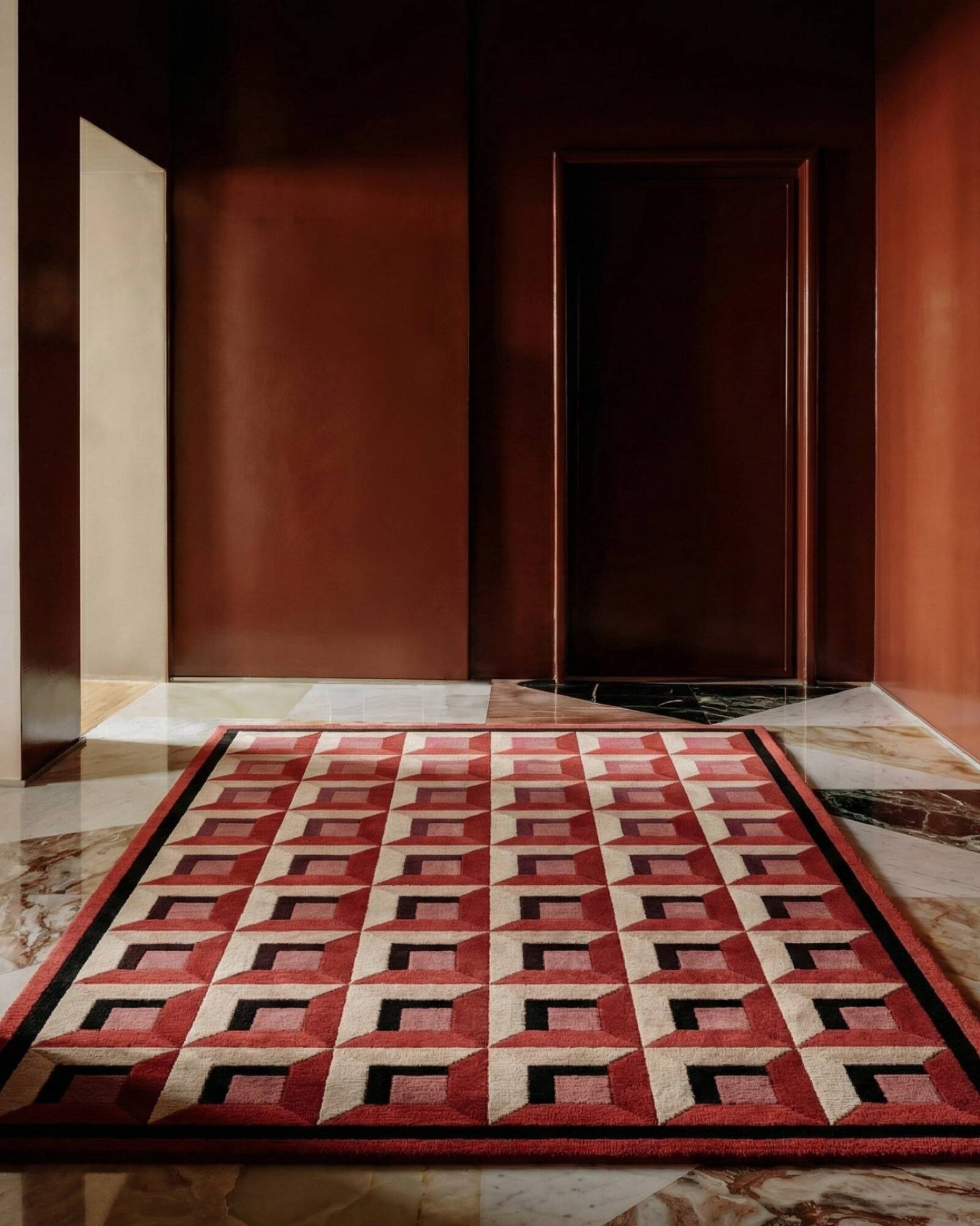 Dante rug, hand-tufted wool, carmine red, 170 x 240 cm - Rugier