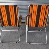 Set of two relaxing garden armchairs, deckchairs, lounge chairs