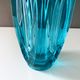 Sklo Union Vase, Rudolf Schrötter, Rosice Bullit Lens, Turquoise, Vintage Interior