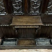 Neo-Gothic coat rack in carved oak, 19th century