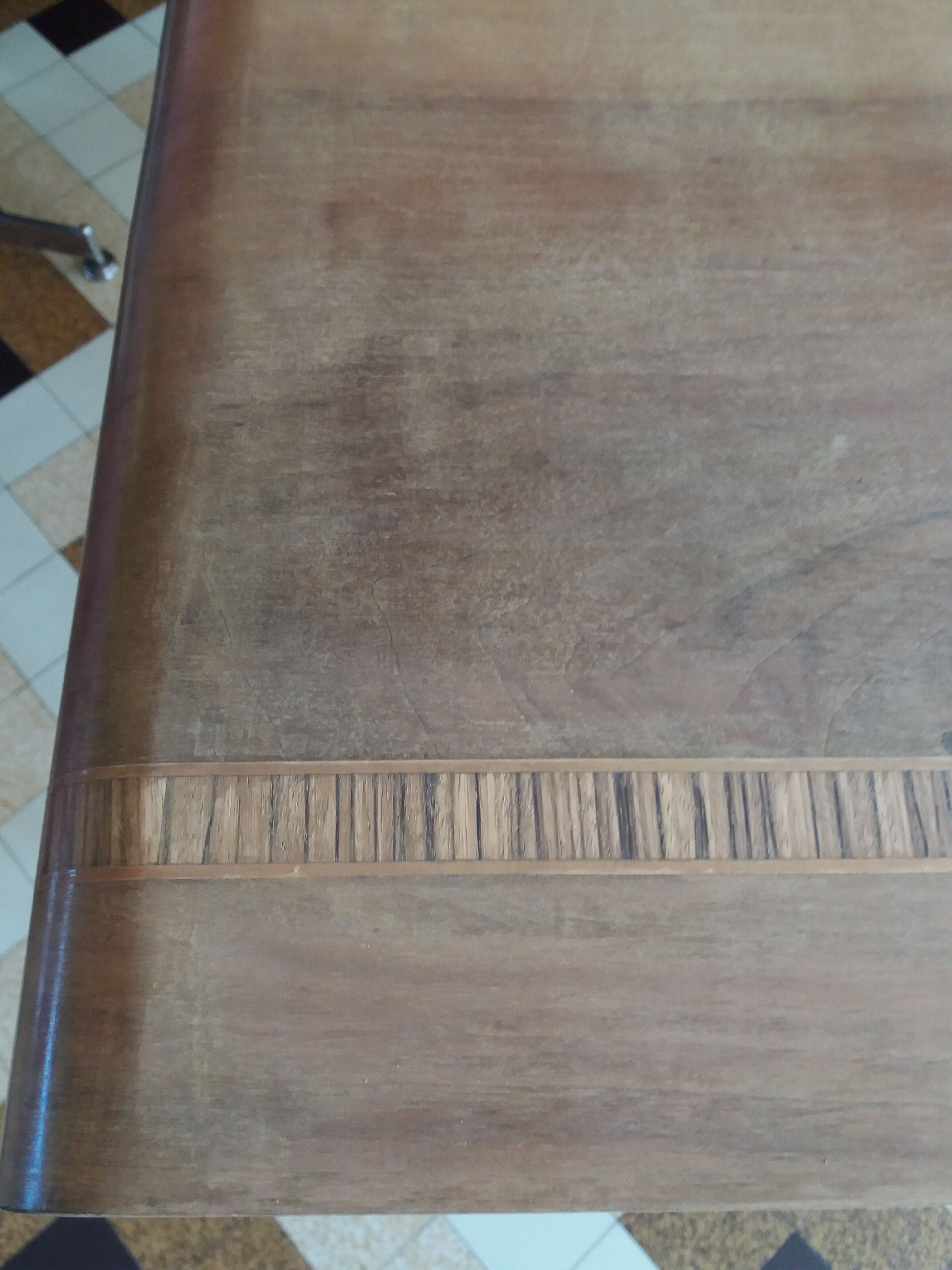 Art Deco curved wood console