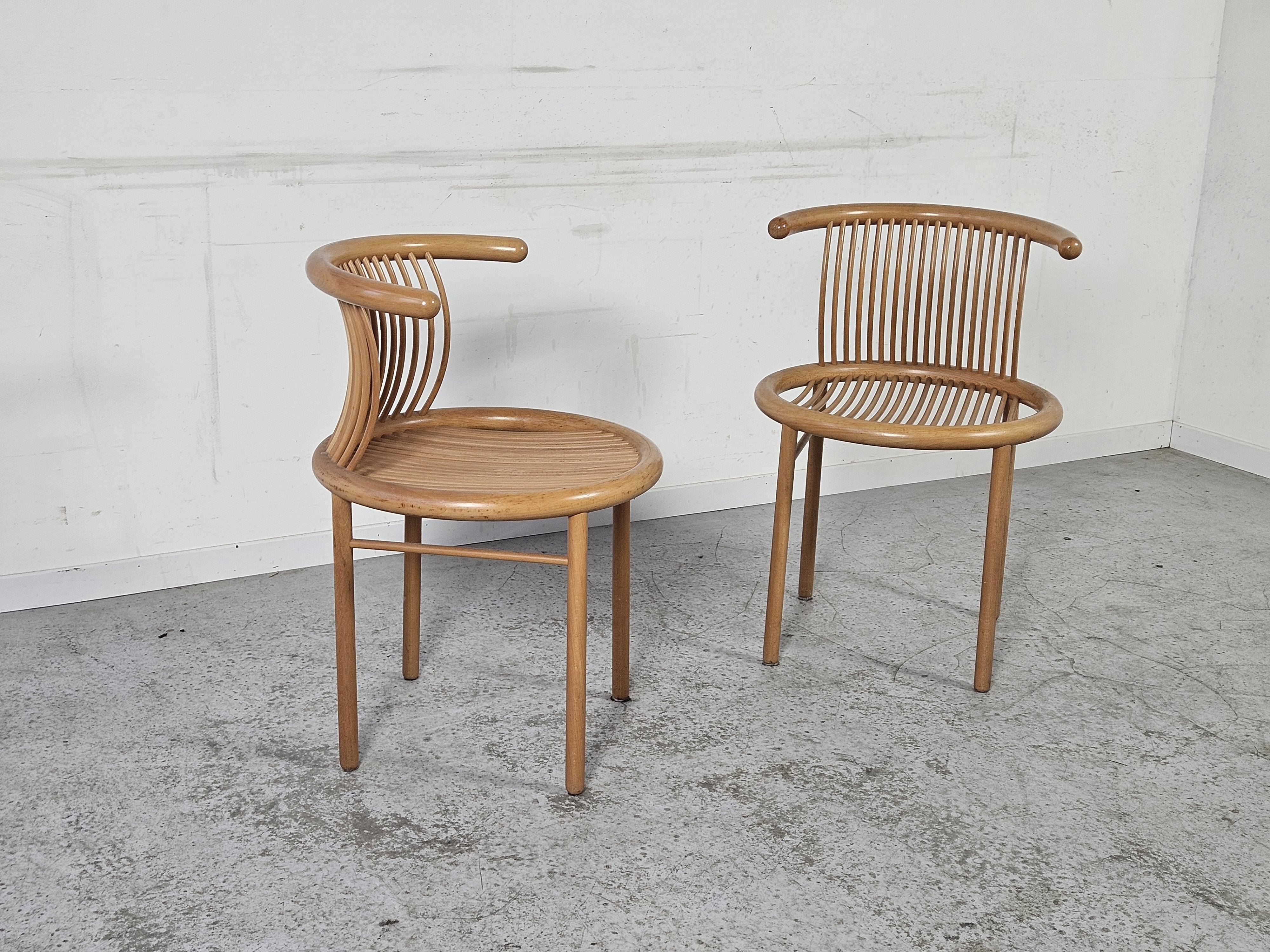 Pair of Herbert Ohl chairs for Lubke, 1980s