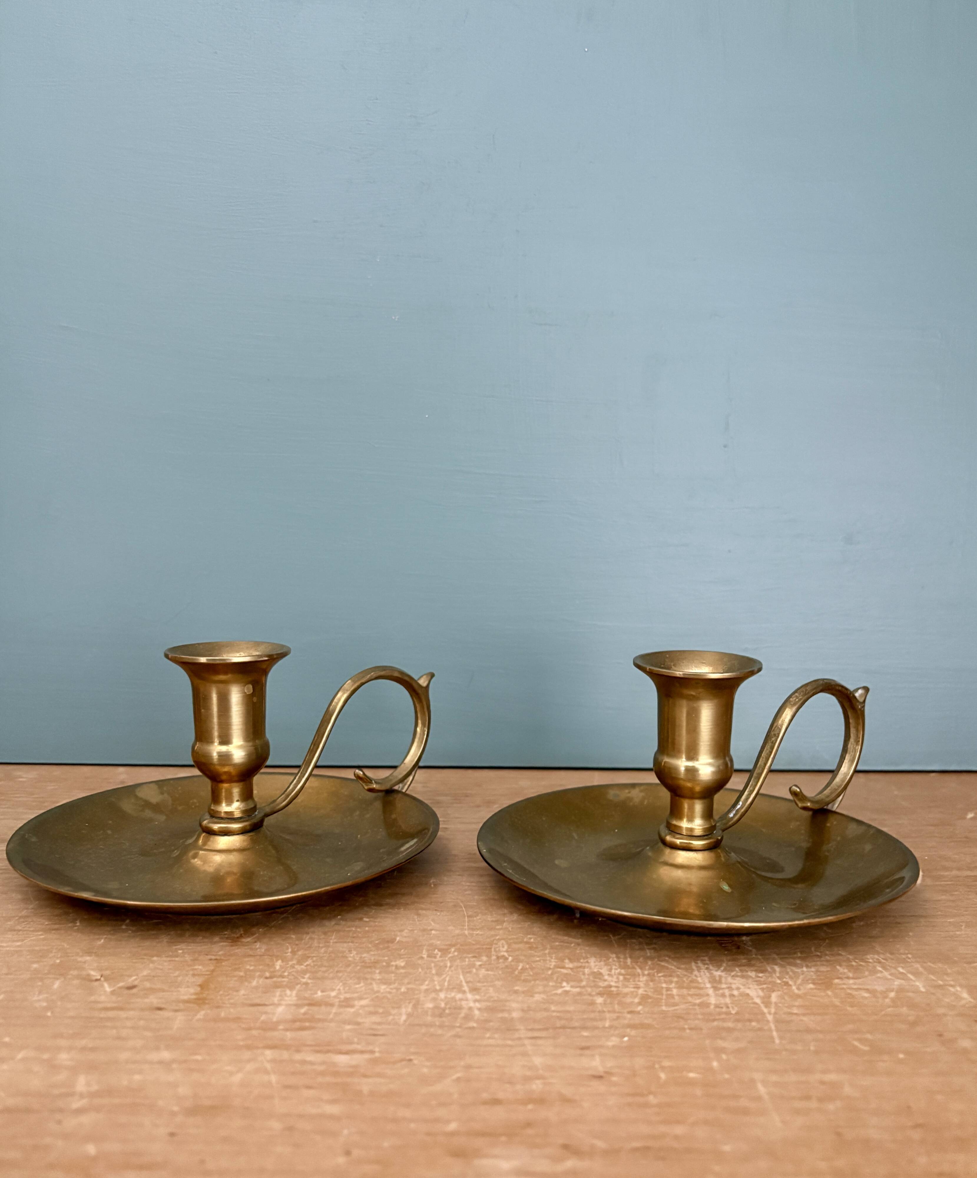 Antique brass candlestick - candle holder