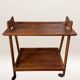 Scandinavian teak rolling dessert trolley