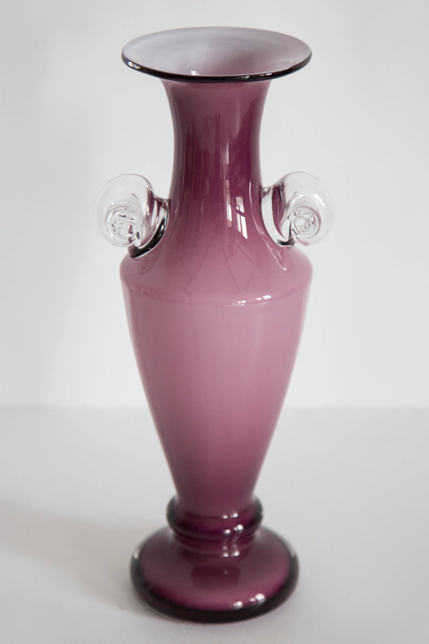 Vintage purple glass decorative vase, mid-century style, Europe, 1960s.