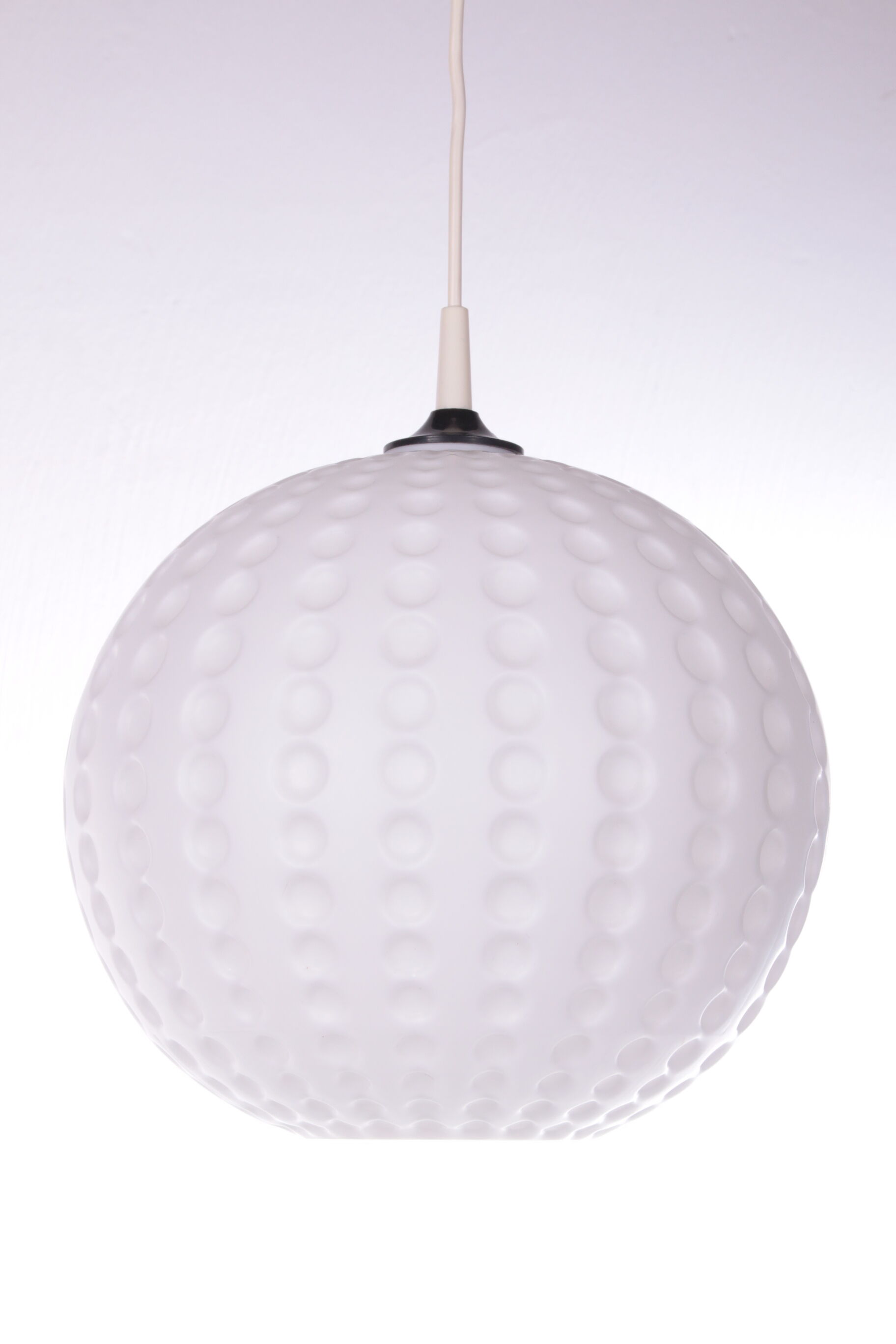 Vintage milk glass hanging lamp by Peill und Putzler, 1960s