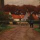Great landscape painting signed G. V. Hoven and dated 1918
