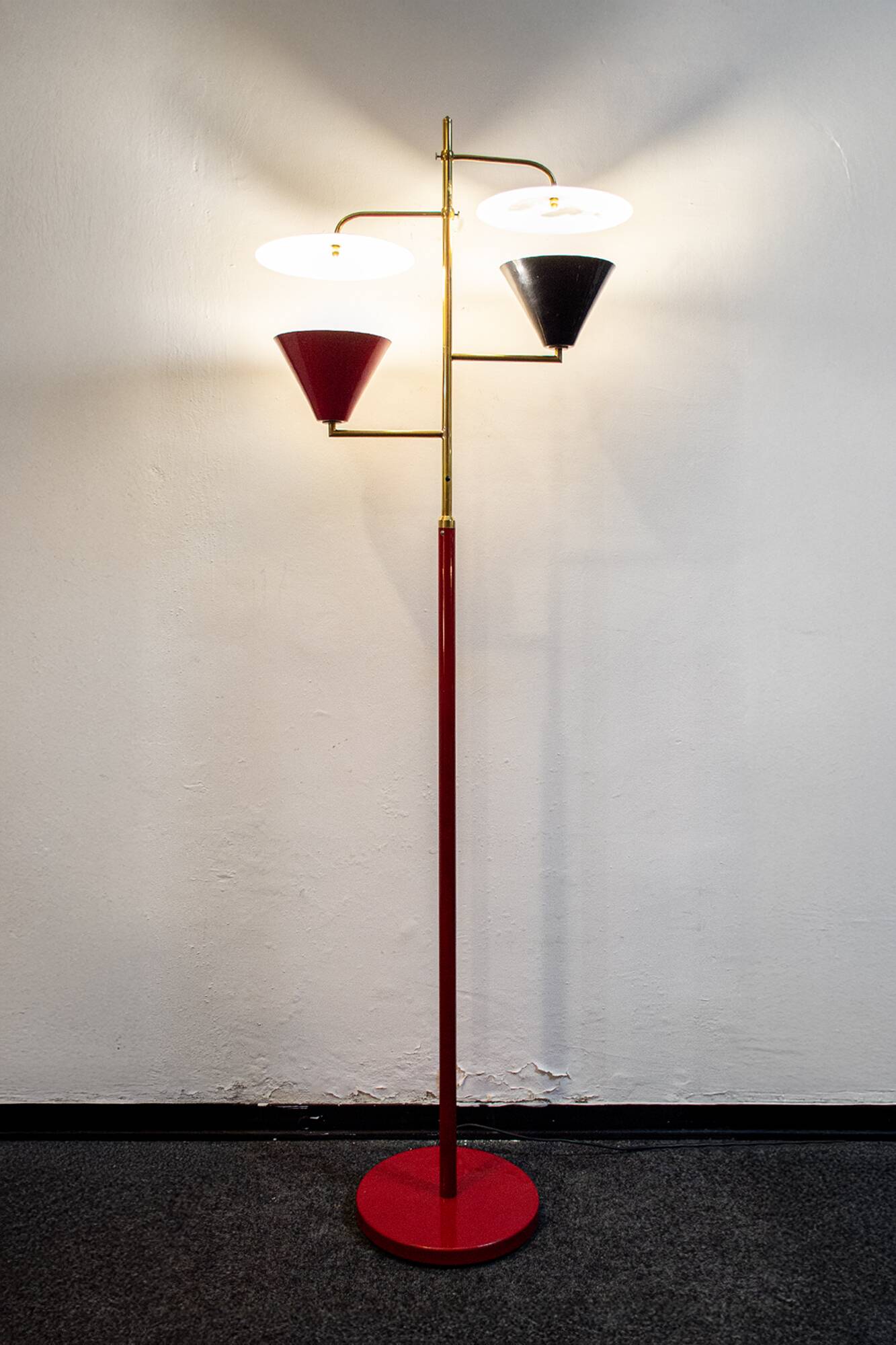 Lampada da terra due luci di Stilnovo, années '50