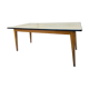 Large table with oak spindle top formica year 50