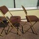 Lot de 4 chaise lafuma pliante damier marron doré