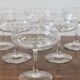 8 coupes à champagne en cristal gravé