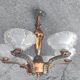 Chandelier suspension 6 branches Ezan France art deco